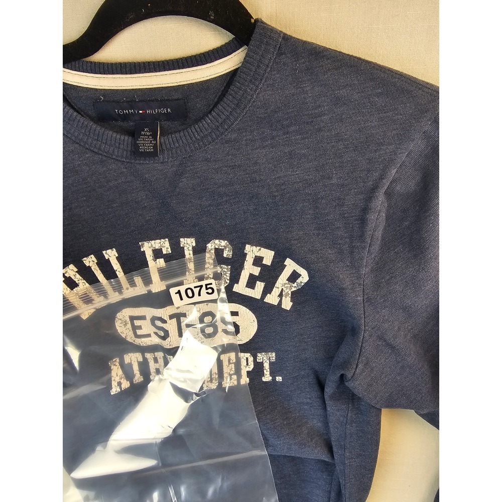 Tommy Hilfiger Mens XS Blue Athl Dept Graphic Long Sleeve Crew Neck Shirt - Picture 11 of 11